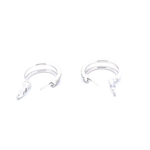 Boucles d'oreilles Boucles d’oreilles en or blanc 18 kt avec diamants taille brillant 58 Facettes