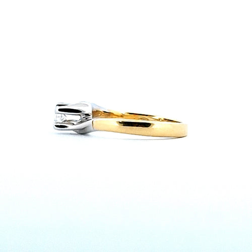 Bague 52 Bague solitaire bicolore - Diamant 0,23 ct en or 18 K 58 Facettes
