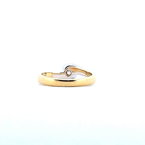 Bague 52 Bague solitaire bicolore - Diamant 0,23 ct en or 18 K 58 Facettes
