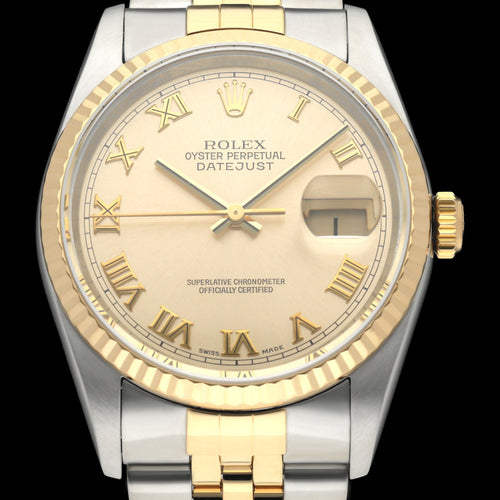 Montre Rolex Datejust 16233 - Montre automatique 36 mm or et acier, boîte et papiers (2004) 58 Facettes ROL/DJ1/1332