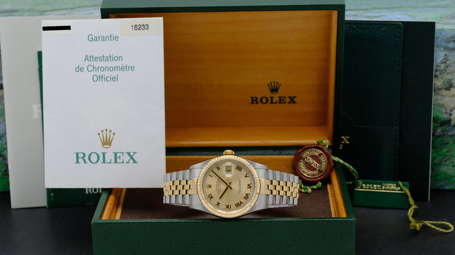 Montre Rolex Datejust 16233 - Montre automatique 36 mm or et acier, boîte et papiers (2004) 58 Facettes ROL/DJ1/1332