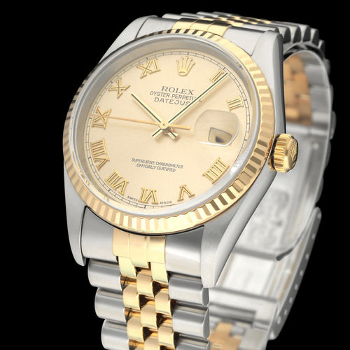 Montre Rolex Datejust 16233 - Montre automatique 36 mm or et acier, boîte et papiers (2004) 58 Facettes ROL/DJ1/1332