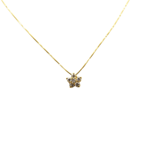 Collier Collier et pendentif - Or jaune 18 kt et diamants taille brillant 58 Facettes