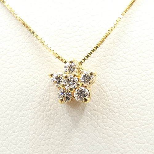 Collier Collier et pendentif - Or jaune 18 kt et diamants taille brillant 58 Facettes