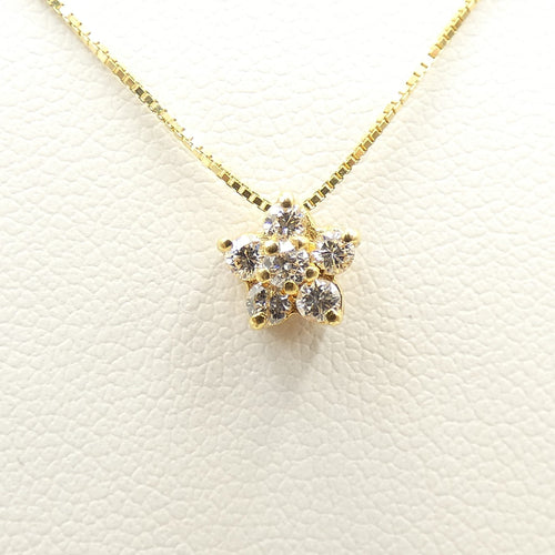Collier Collier et pendentif - Or jaune 18 kt et diamants taille brillant 58 Facettes