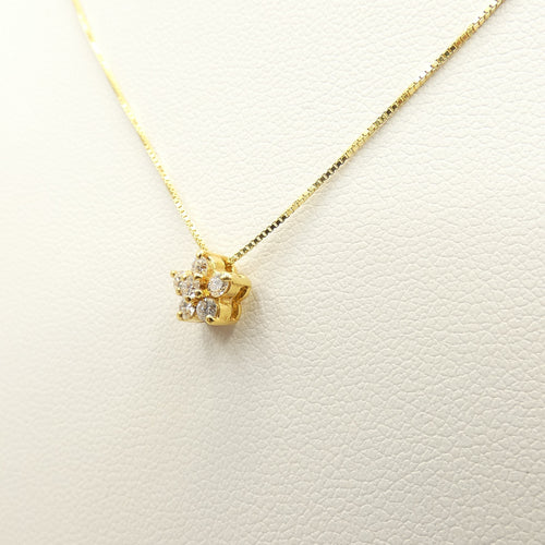 Collier Collier et pendentif - Or jaune 18 kt et diamants taille brillant 58 Facettes