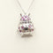 Collier Collier - Pendentif coccinelle en or blanc 18 kt, rubis et diamants noirs 58 Facettes