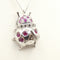 Collier Collier - Pendentif coccinelle en or blanc 18 kt, rubis et diamants noirs 58 Facettes