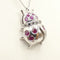 Collier Collier - Pendentif coccinelle en or blanc 18 kt, rubis et diamants noirs 58 Facettes
