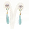Boucles d'oreilles Boucles d’oreilles - Or jaune et or blanc, diamants taille brillant et quartz vert 58 Facettes