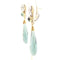 Boucles d'oreilles Boucles d’oreilles - Or jaune et or blanc, diamants taille brillant et quartz vert 58 Facettes