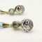 Boucles d'oreilles Boucles d’oreilles - Or jaune et or blanc, diamants taille brillant et quartz vert 58 Facettes