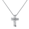 Collier Collier et pendentif croix en or blanc 18 kt et diamants 58 Facettes