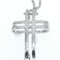 Collier Collier et pendentif croix en or blanc 18 kt et diamants 58 Facettes