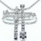 Collier Collier et pendentif croix en or blanc 18 kt et diamants 58 Facettes