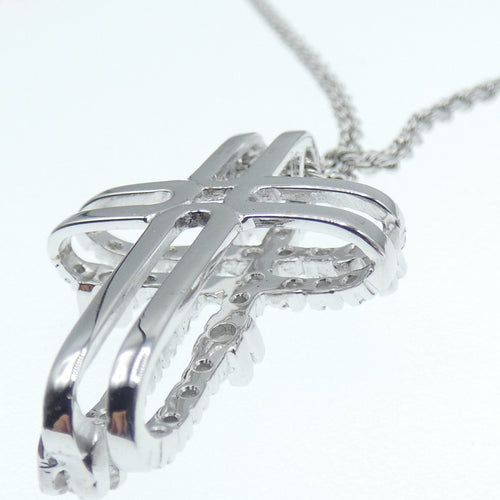 Collier Collier et pendentif croix en or blanc 18 kt et diamants 58 Facettes
