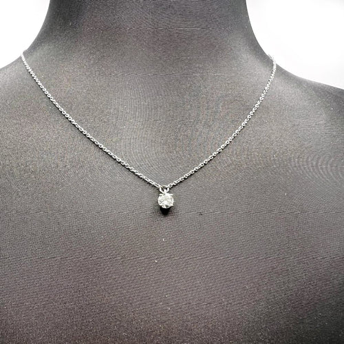 Collier SENIA - Collier solitaire en or blanc 18K avec diamant 58 Facettes UKA000073GM