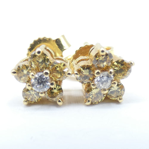 Boucles d'oreilles Boucles d’oreilles - Or jaune 18 K avec diamants et diamants Fancy Yellow 58 Facettes