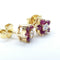 Boucles d'oreilles Boucles d’oreilles - Or jaune 18 kt avec diamants et rubis 58 Facettes