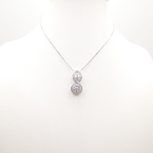 Collier Collier et pendentif en or blanc 18 Kt avec diamants 58 Facettes