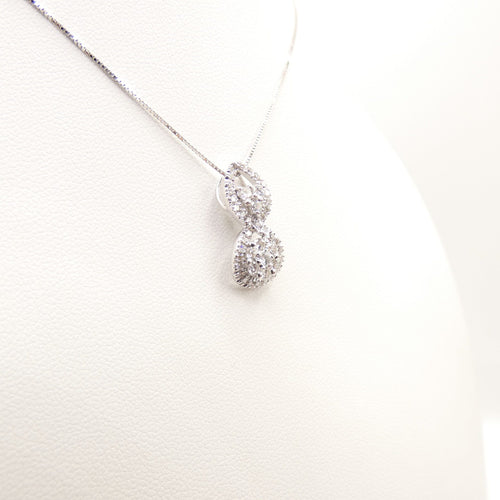 Collier Collier et pendentif en or blanc 18 Kt avec diamants 58 Facettes
