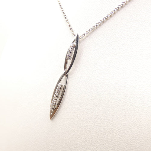 Collier Collier et pendentif en or blanc 18 Kt avec diamants 58 Facettes