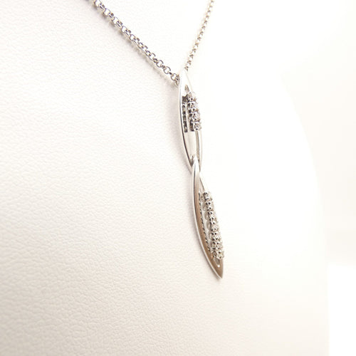 Collier Collier et pendentif en or blanc 18 Kt avec diamants 58 Facettes