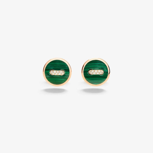 Boucles d'oreilles Pomellato PomPomDot - Boucles d'oreilles en or rose 18K, malachite 58 Facettes UKA000137S0