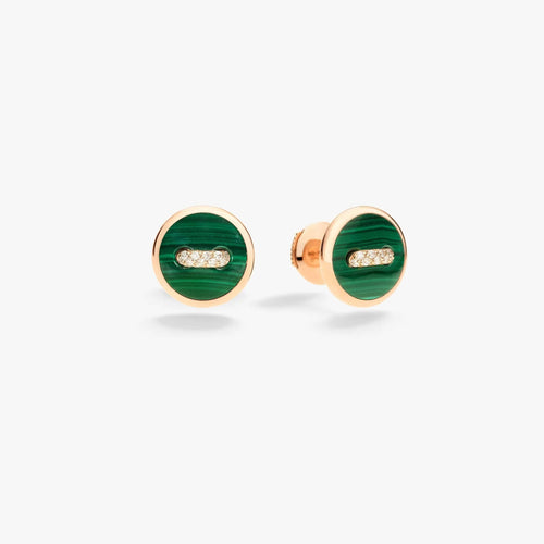 Boucles d'oreilles Pomellato PomPomDot - Boucles d'oreilles en or rose 18K, malachite 58 Facettes UKA000137S0