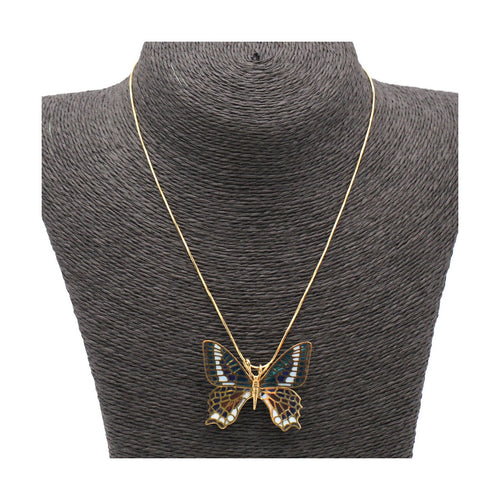 Pendentif Mariposa - Pendentif et broche en or jaune 18 ct et émail 58 Facettes UKD102948JC