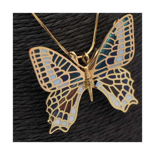 Pendentif Mariposa - Pendentif et broche en or jaune 18 ct et émail 58 Facettes UKD102948JC