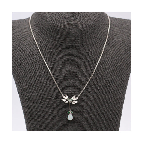 Collier Collier vintage 1966 - Or blanc 18 kt, diamants, opale et émeraudes 58 Facettes UKD102949JC