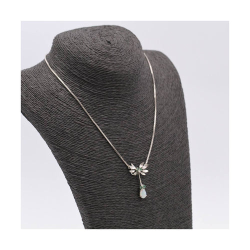 Collier Collier vintage 1966 - Or blanc 18 kt, diamants, opale et émeraudes 58 Facettes UKD102949JC