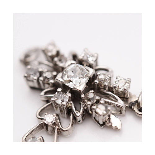 Pendentif Belle Époque - Pendentif en or blanc 18 kt, diamants et perle 58 Facettes UKD358774JC