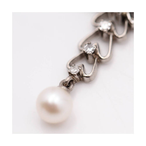 Pendentif Belle Époque - Pendentif en or blanc 18 kt, diamants et perle 58 Facettes UKD358774JC
