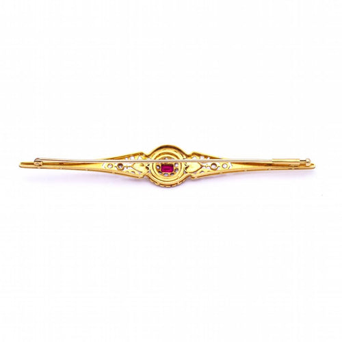 Broche Broche isabelline - Broche en or jaune 18 kt, diamants et rubis 58 Facettes UKD358775JC