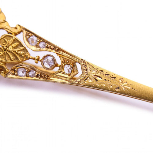 Broche Broche isabelline - Broche en or jaune 18 kt, diamants et rubis 58 Facettes UKD358775JC