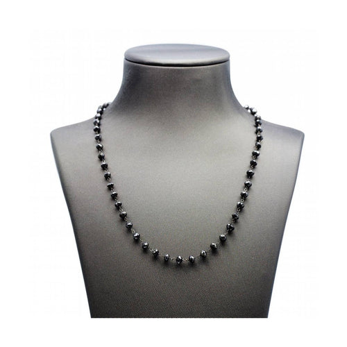 Collier Collier chapelet - Collier en or blanc 18 ct et diamants noirs 58 Facettes UKD359131VN