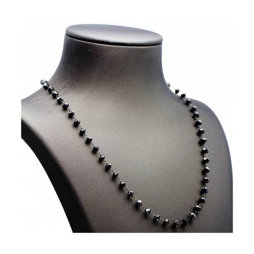 Collier Collier chapelet - Collier en or blanc 18 ct et diamants noirs 58 Facettes UKD359131VN