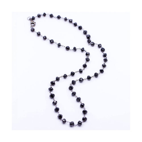 Collier Collier chapelet - Collier en or blanc 18 ct et diamants noirs 58 Facettes UKD359131VN