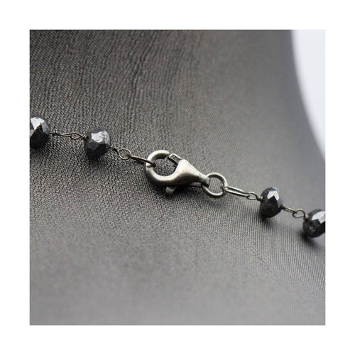 Collier Collier chapelet - Collier en or blanc 18 ct et diamants noirs 58 Facettes UKD359131VN