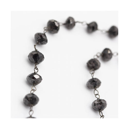 Collier Collier chapelet - Collier en or blanc 18 ct et diamants noirs 58 Facettes UKD359131VN