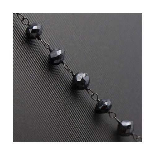 Collier Collier chapelet - Collier en or blanc 18 ct et diamants noirs 58 Facettes UKD359131VN