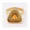 Bague Bague - Cabochon citrine 4 mm en or jaune 18 ct 58 Facettes UKD359543JC