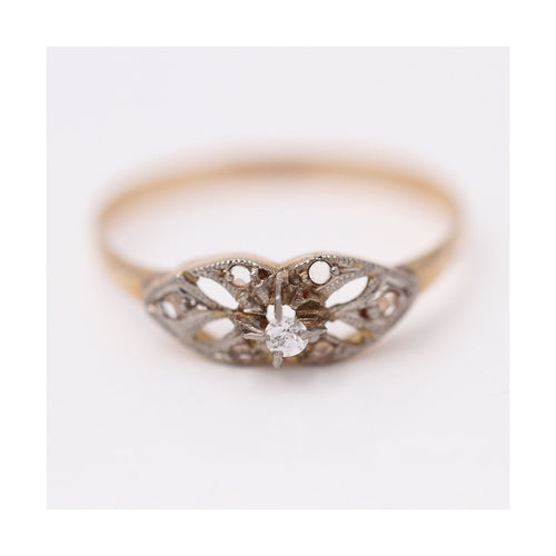 Bague NIN - Bague enfant en or jaune 18 ct et platine 950, diamants 58 Facettes UKD359565JC