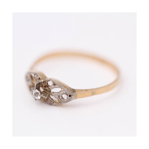 Bague NIN - Bague enfant en or jaune 18 ct et platine 950, diamants 58 Facettes UKD359565JC
