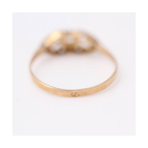 Bague NIN - Bague enfant en or jaune 18 ct et platine 950, diamants 58 Facettes UKD359565JC
