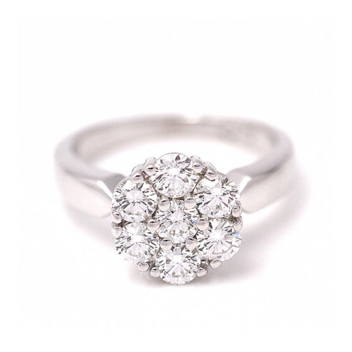 Bague Bague roseton en or blanc 18 ct et diamants 0,70 ct 58 Facettes UKD359573JC