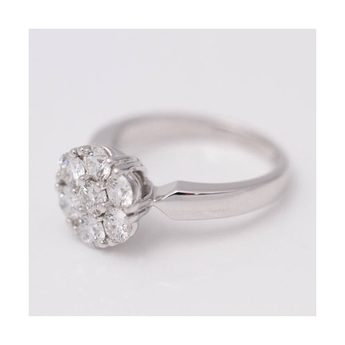 Bague Bague roseton en or blanc 18 ct et diamants 0,70 ct 58 Facettes UKD359573JC