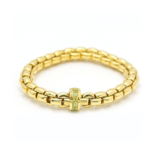Bracelet FOPE - Bracelet en maille élastique en or jaune 18 kt et péridots 58 Facettes UKD359653LF